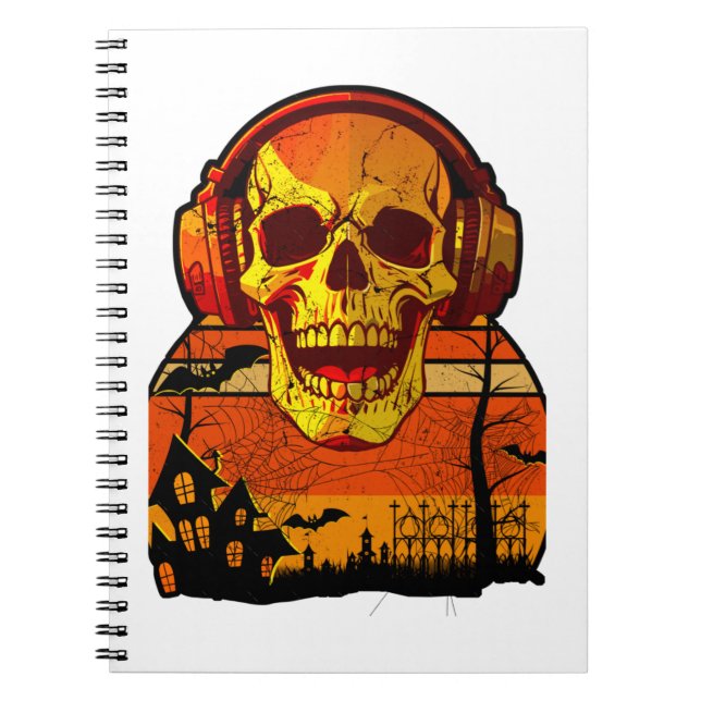 Carnet Sticker à crâne Hallowen Retro (Devant)