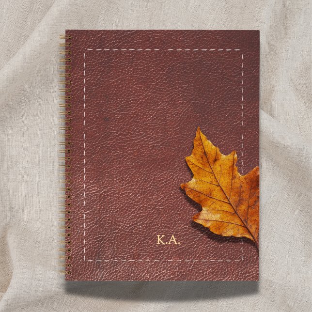 Carnet Stitched Leather-Look & Autumn Leaf (Créateur téléchargé)