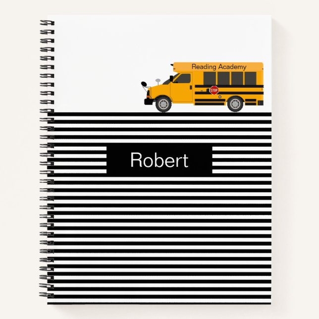 Carnet Stripes de bus scolaires Conception PC portable sc (Devant)