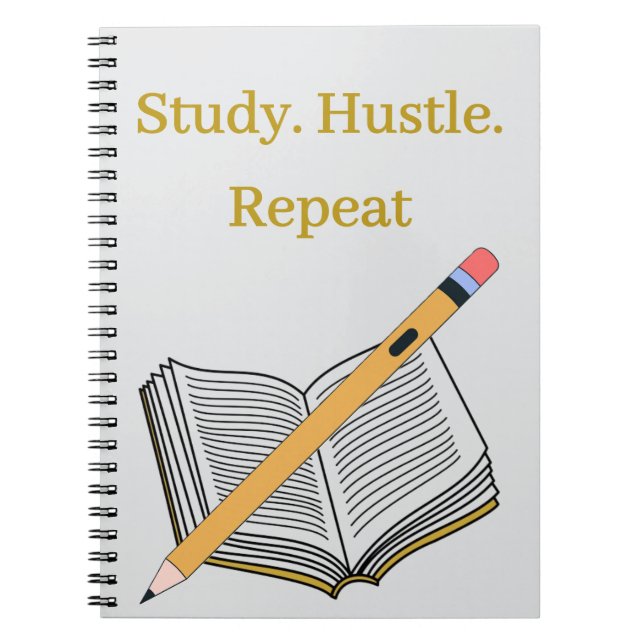 Carnet Study. Hustle. Repeat – Custom Spiral Notebook (Devant)