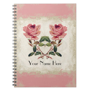 Carnet Style baroque Dentelle Rose Vintage