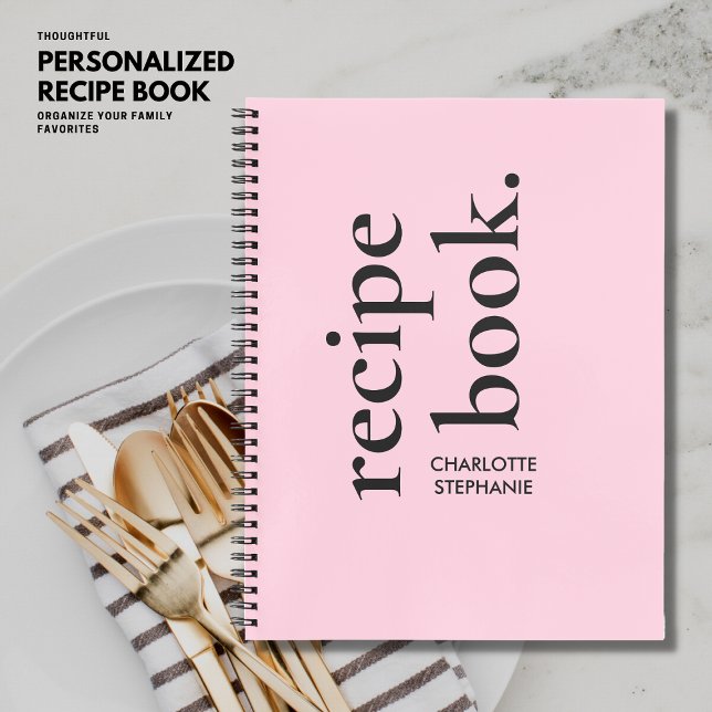 Carnet Style rose vif moderne, écriture vierge de recette (Créateur téléchargé)