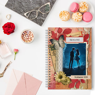 Carnet Style Scrapbooking romantique collage fleurs spira