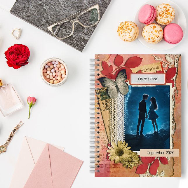 Carnet Style Scrapbooking romantique collage fleurs spira (Créateur téléchargé)