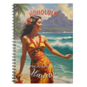 Carnet Style vintage Hawaiian Travel Honolulu Mid-Pacific