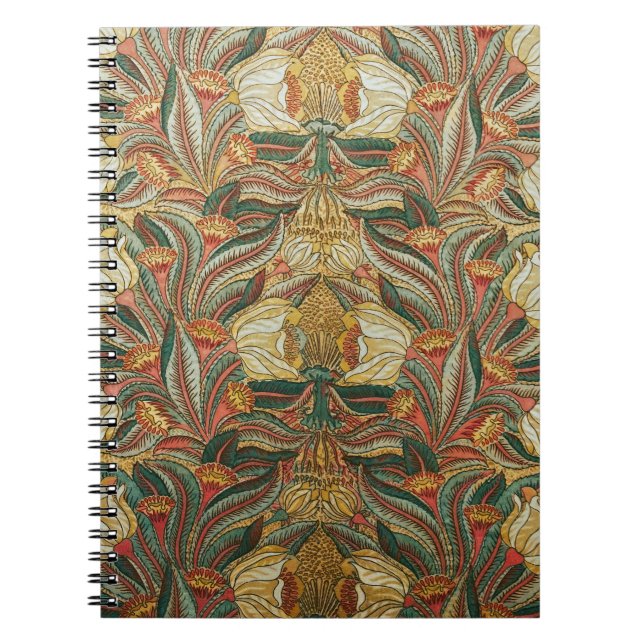 Carnet Style William Morris Rose Vert Botanique (Devant)