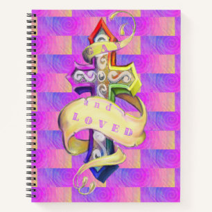 Carnet styles de tatouage vintage croix. Gay et aimé