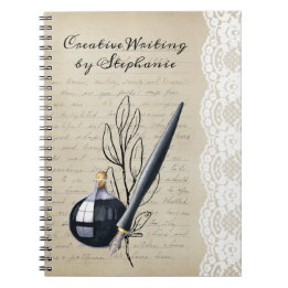 Carnet Stylet noir vintage et stylet noir