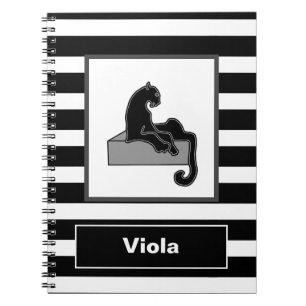 Carnet Stylish Black Panther Cat White