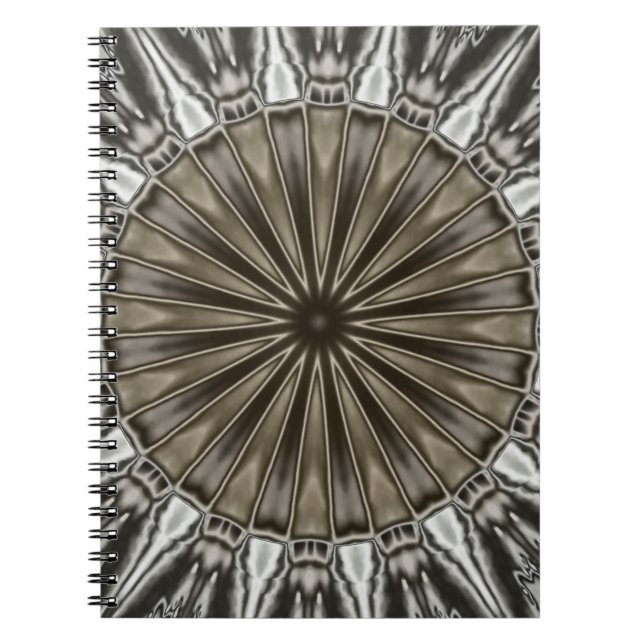 Carnet Stylish Elegant Kaleidoscope Design Brown Gray (Devant)