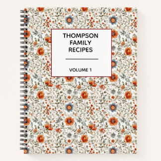 Carnet Stylish Floral Neutrals Personalized Recipe 