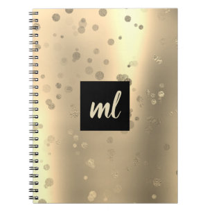 Carnet Stylish modern gold confetti dots