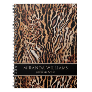 Carnet Stylish Safari Animal Print with Name and Title