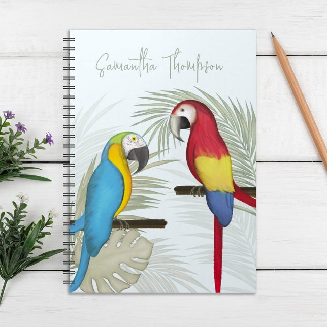 Carnet Stylish Tropical Birds Calligraphy tendance (Créateur téléchargé)