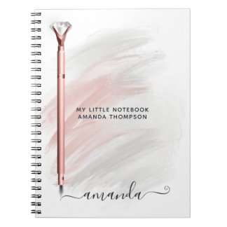Carnet Stylo Diamond Or rose Personnalisé
