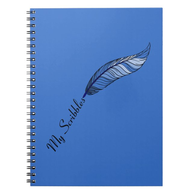 Carnet - Stylo en plumes bleues (Devant)