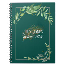 Stylo en plumes et cadre feuillu en vert épinette