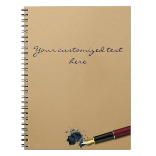Carnet Stylo-plume de remplisseur avec la tache d'encre -