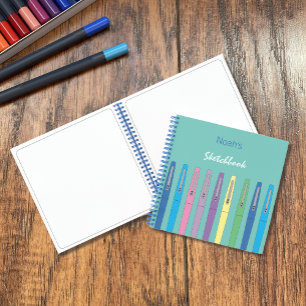 Carnet Stylos de couleurs Personnalisé Kid Turquoise Sket