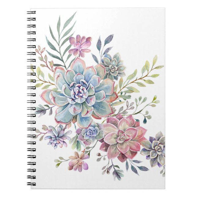 Carnet succulent d'aquarelle (Devant)