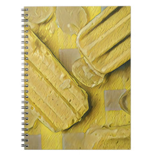 Carnet Sucette glacée en forme de cône de glace jaune