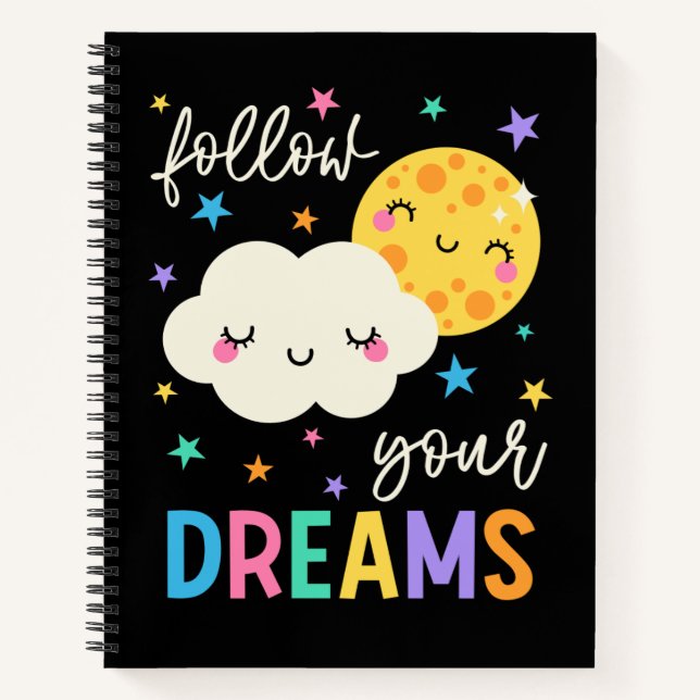 Carnet Suivez vos rêves | Cloud & Moon (Devant)
