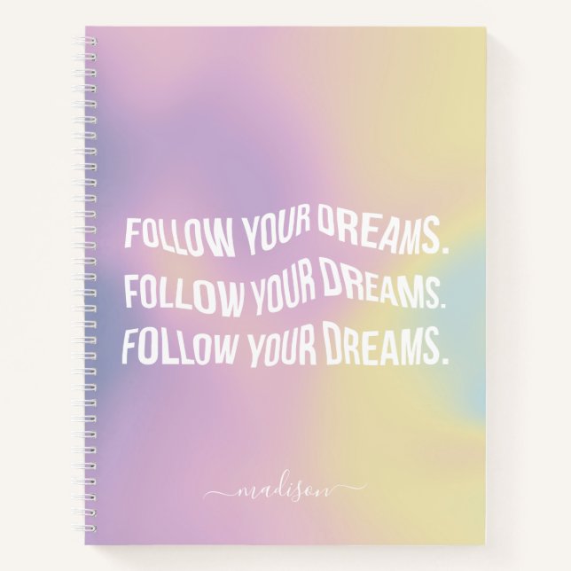Carnet Suivez Vos Rêves Coloré Gradient Motivationnel (Devant)