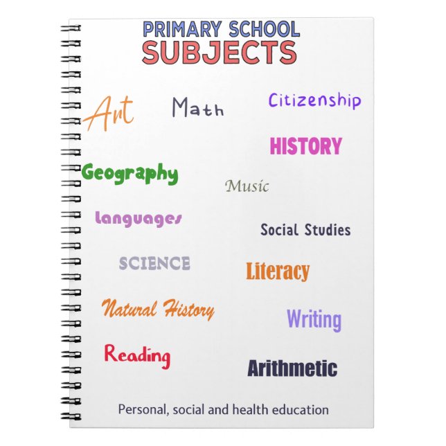 Carnet Sujets de l'école primaire (Devant)