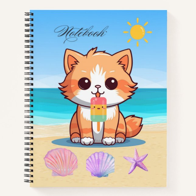 Carnet Summer Beach Cat (Devant)