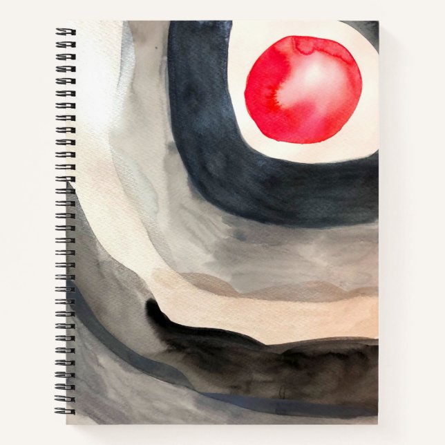 Carnet Sun gris et noir art moderne abstrait (Devant)