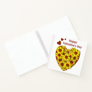 Carnet Sunflower Heart Spiral Notebook
