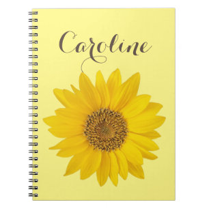 Carnet Sunflower with Custom Name Light Yellow