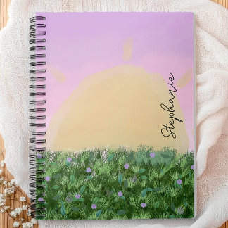 Carnet Sunrise Meadow Personnalisé - Custom Pastel Nature