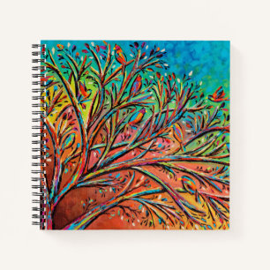 Carnet Sunrise Treetop Birds II
