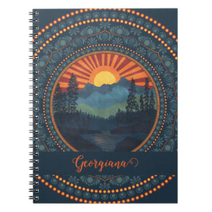 Carnet Sunset Dot Mandala Vintage Wilderness personnalisé