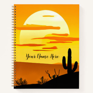 Carnet Sunset du désert du sud-ouest avec Cactus