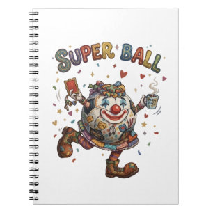 Carnet Super Ball Clown Personnage de Ballon de Football 