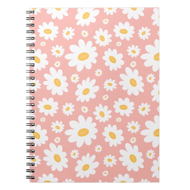 Carnet Super Blush Boho Daisy Floral Garden Motif (Devant)