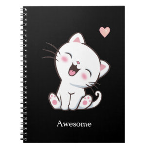 Carnet Super Cute Kitty Chat en noir
