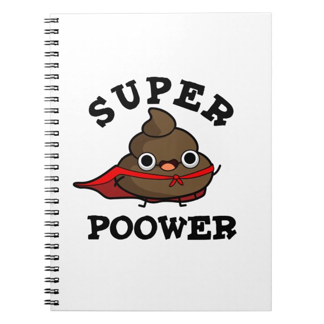 Carnet Super Power Funny Super Hero Poop Pun (Devant)