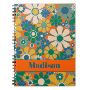 Carnet Super Retro les années 70 Fleur Girl motif floral