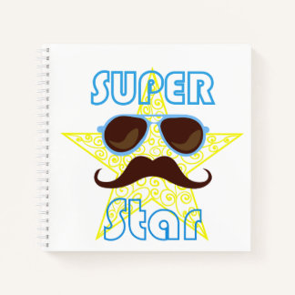 Carnet Super Star with sunglasses and mustache