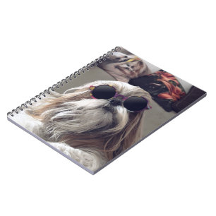 Carnet Superbe Shih Tzu cheveux longs lunettes de soleil