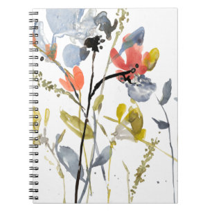 Carnet Superposition de fleurs - Aquarelle Fleurs et tige