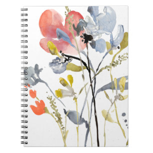 Carnet Superposition de fleurs - Aquarelle Fleurs pastel