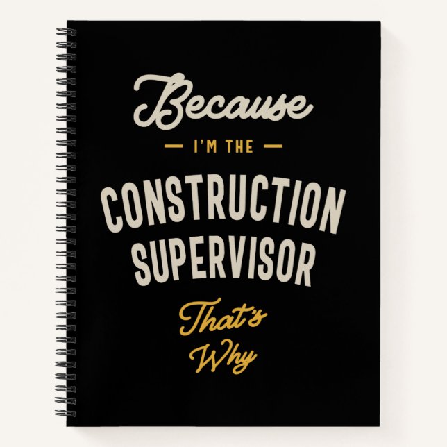 Carnet Superviseur de la construction Titre du travail No (Devant)