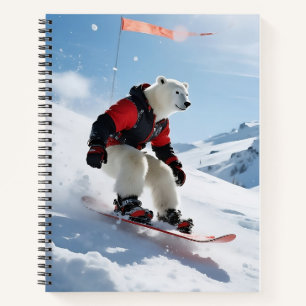 Carnet Surreal Polar Bear Snowboard Aventure hivernale