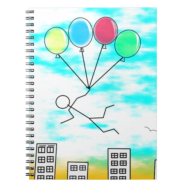 Carnet Survoler La Ville Avec Des Ballons (Devant)