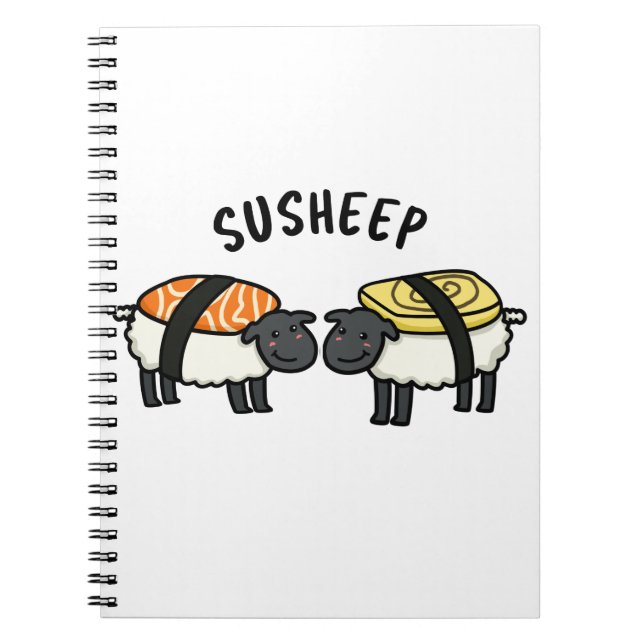 Carnet Susheep Drôle de Sushi Mouton Jeu de mots  (Devant)