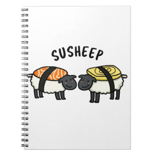 Carnet Susheep Funny Sushi Mouton Pun 